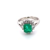 AN EMERALD AND DIAMOND RING - 2