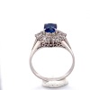 A SAPPHIRE AND DIAMOND CLUSTER RING - 2