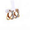 A PAIR OF DIAMOND CROSSOVER EARRINGS - 2