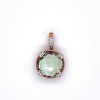 A GREEN QUARTZ AND DIAMOND PENDANT