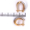 A PAIR OF DIAMOND CROSSOVER EARRINGS - 3