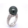 A TAHITIAN PEARL AND DIAMOND DRESS RING