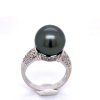 A TAHITIAN PEARL AND DIAMOND DRESS RING - 3