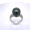 A TAHITIAN PEARL AND DIAMOND DRESS RING - 5