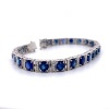 A BURMESE SAPPHIRE AND DIAMOND BRACELET - 2