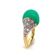 A CHRYSOPRASE AND PAVE DIAMOND DRESS RING - 2