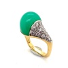 A CHRYSOPRASE AND PAVE DIAMOND DRESS RING - 3