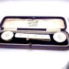 A PAIR OF ANTIQUE CUFFLINKS TOGETHER WITH A TIE BAR - 2