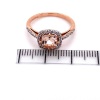 A MORGANITE AND DIAMOND CLUSTER RING - 3