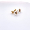 A PAIR OF CERAMIC AND DIAMOND STUDS - 4