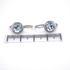 A PAIR OF AQUAMARINE EARRINGS - 3