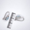 A PAIR OF AQUAMARINE EARRINGS - 4