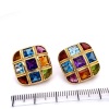 A PAIR OF ITALIAN MULTI GEM EARRINGS - 3