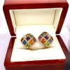 A PAIR OF ITALIAN MULTI GEM EARRINGS - 2