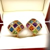 A PAIR OF ITALIAN MULTI GEM EARRINGS - 4