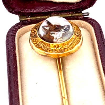 A VICTORIAN ESSEX CRYSTAL STICK PIN