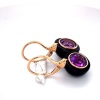 A PAIR OF AMETHYST AND ONYX EARRINGS - 5