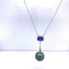 A TANZANITE, TAHITIAN PEARL AND DIAMOND PENDANT - 2