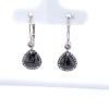 A PAIR OF COLOURED DIAMOND DROP EARRINGS