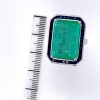 AN IMPRESSIVE COLOMBIAN EMERALD, SAPPHIRE AND DIAMOND RING - 3