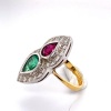 AN EMERALD, RUBY AND DIAMOND RING - 5