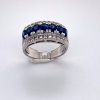 A VINTAGE SAPPHIRE AND DIAMOND RING - 2