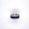 A VINTAGE SAPPHIRE AND DIAMOND RING - 3