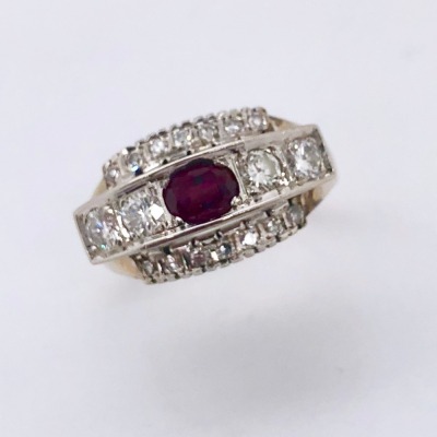 A RUBY AND DIAMOND DRESS RING