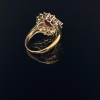 A SYNTHETIC RUBY AND CZ SET DRESS RING - 2