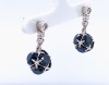 A PAIR OF BLACK DIAMOND EARRINGS - 4