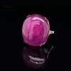 A LARGE CABOCHON RUBY RING - 3