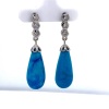 A PAIR OF HOWLITE AND DIAMOND DROP EARRINGS - 2