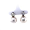 A PAIR OF SOUTH SEA PEARL AND CONVERTIBLE DIAMOND STUDS - 2