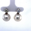 A PAIR OF SOUTH SEA PEARL AND CONVERTIBLE DIAMOND STUDS - 4