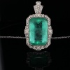 AN IMPRESSIVE COLOMBIAN EMERALD AND DIAMOND PENDANT - 5