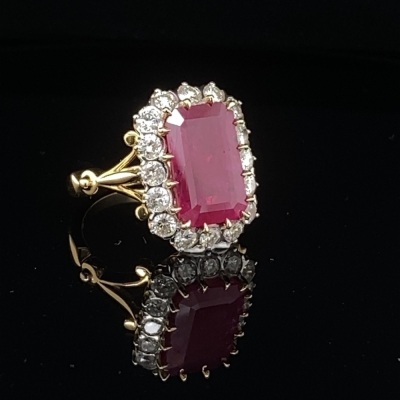 A RUBY AND DIAMOND DRESS RING