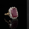 A RUBY AND DIAMOND DRESS RING - 6