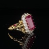 A RUBY AND DIAMOND DRESS RING - 4