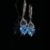 A PAIR OF TOPAZ AND DIAMOND DROP EARRINGS - 2