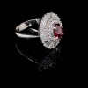 A RUBY AND DIAMOND CLUSTER RING - 2