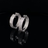 A PAIR OF DIAMOND HOOP EARRINGS - 6