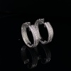 A PAIR OF DIAMOND HOOP EARRINGS - 11