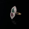 AN EMERALD, RUBY AND DIAMOND RING - 3