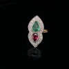 AN EMERALD, RUBY AND DIAMOND RING - 2