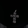 A SAPPHIRE AND DIAMOND CROSS PENDANT - 2