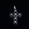 A SAPPHIRE AND DIAMOND CROSS PENDANT - 4