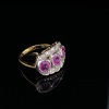A PINK SAPPHIRE AND DIAMOND DRESS RING - 2