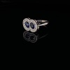 A SAPPHIRE AND DIAMOND CLUSTER RING - 3