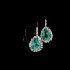 A PAIR OF EMERALD AND DIAMOND CLUSTER EARRINGS - 2