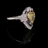 A YELLOW DIAMOND AND SAPPHIRE RING - 6